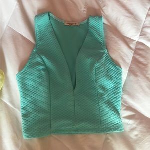 Arden B aqua crop top sz S